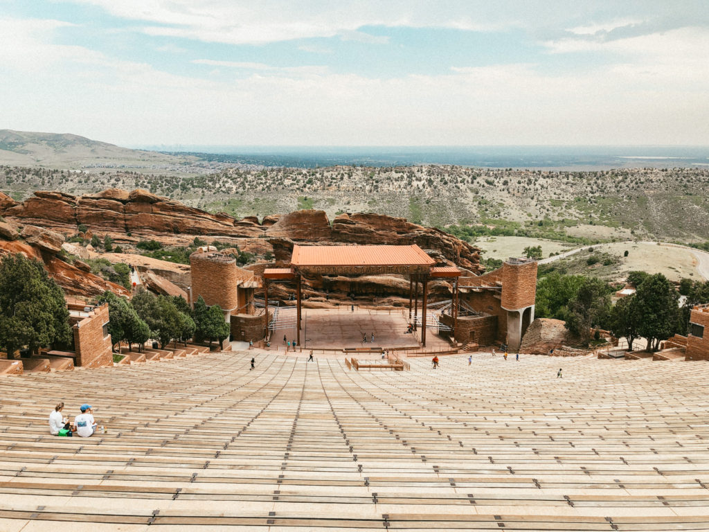 Red Rocks amphitheater from above.