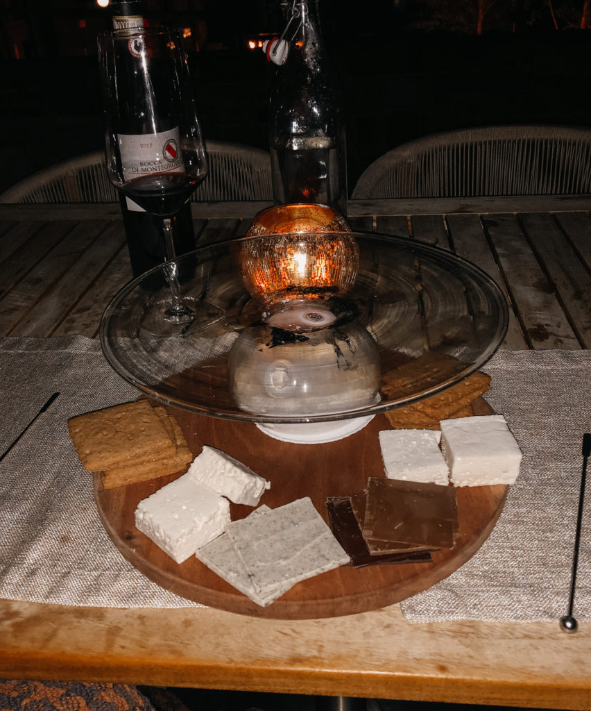 Homemade s'mores and fire pit at the Four Seasons restaurant in Jackson.