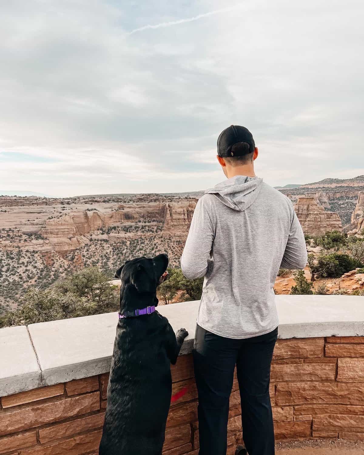 Sam and Clover overlooking the Colorado National Monument.