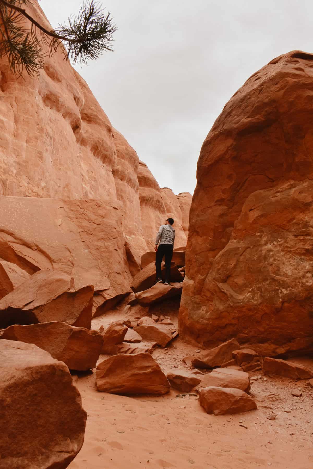 Sam discovering different paths at Arches National Park.