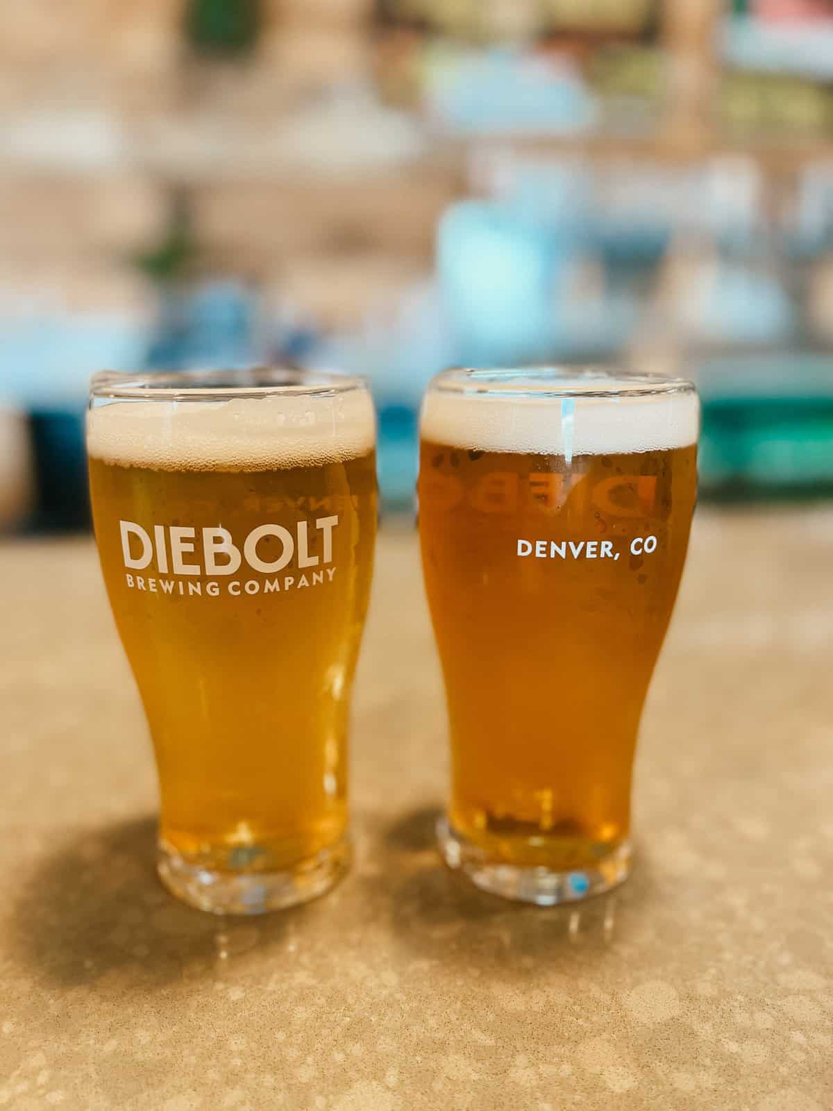 Two beers at Diebolt Brewing Company.