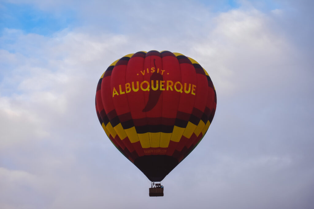 A visit Albuquerque hot air balloon.
