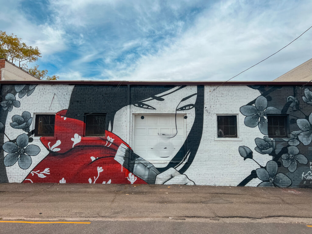 A street mural in the RiNo district of Denver.