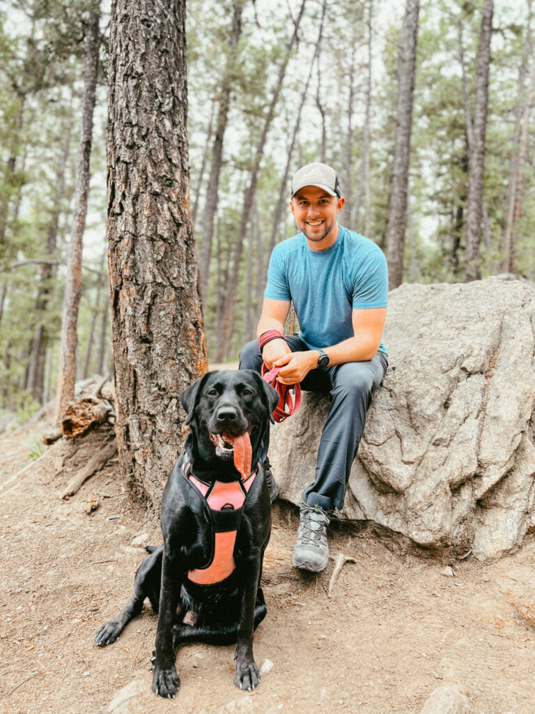 Sam and Clover enjoying a hike in Colorado in the summer, one of the best things to do in Denver Colorado in the summer. 
