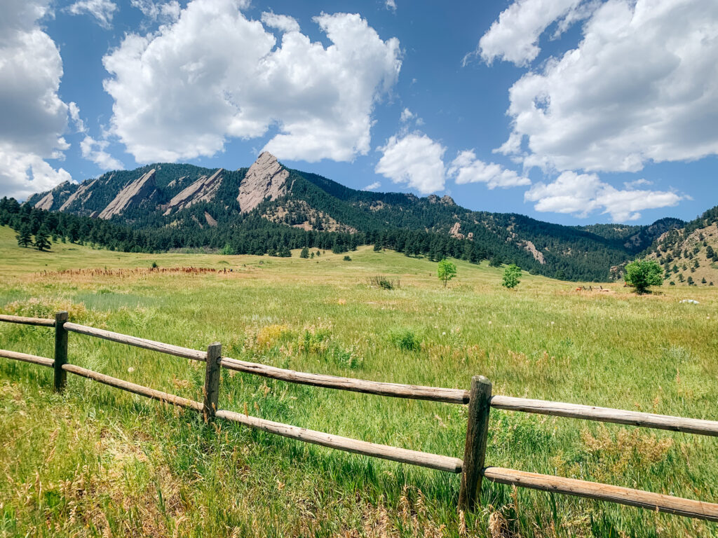 The flatirons on a hike in Colorado.
