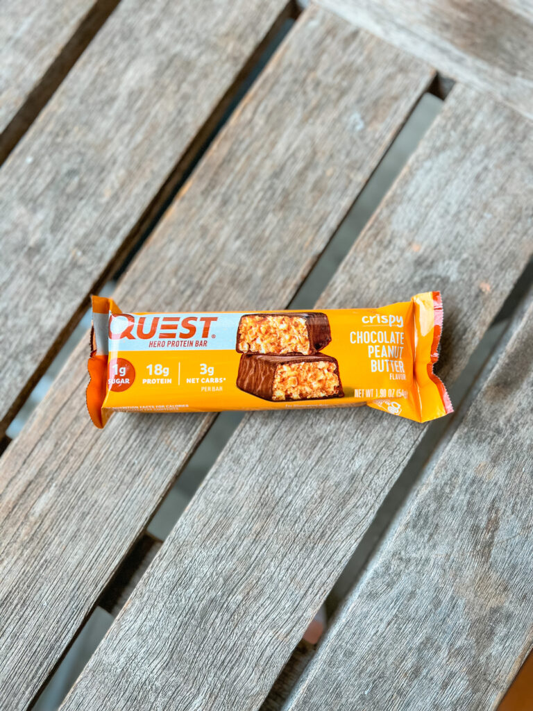 A Quest Bar, one of the best hiking energy bars.