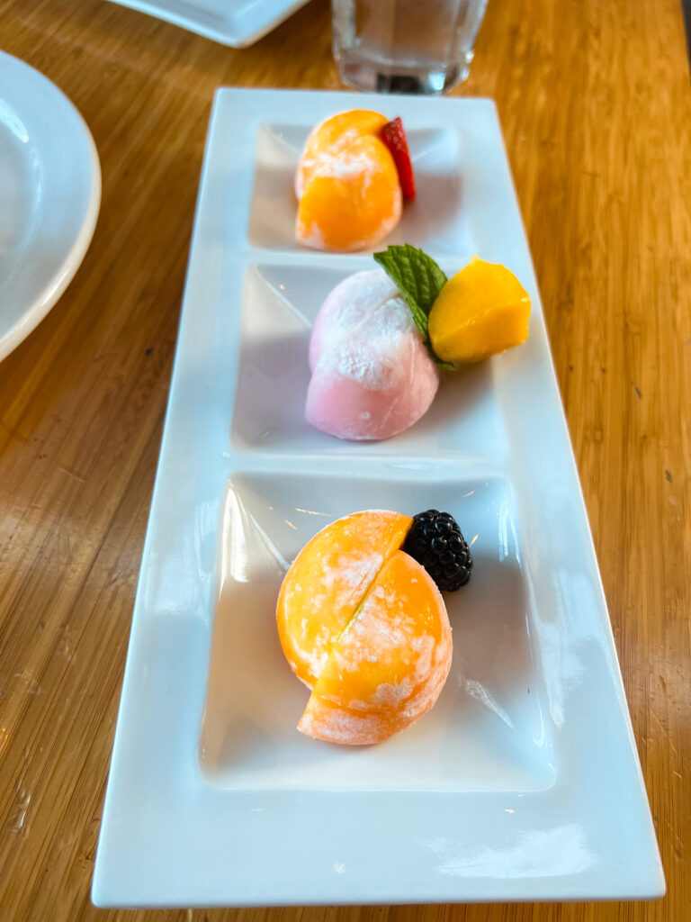 Colorful dessert served at Sushi Den.