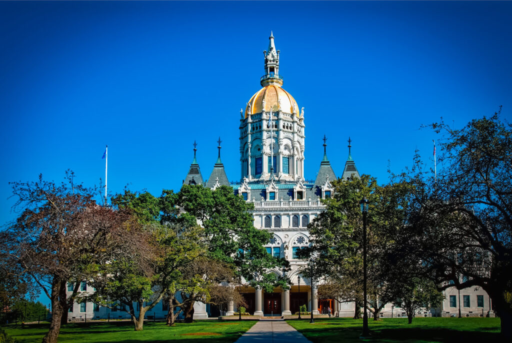 The capital building in Hartford, one of the best day trips from New Haven.