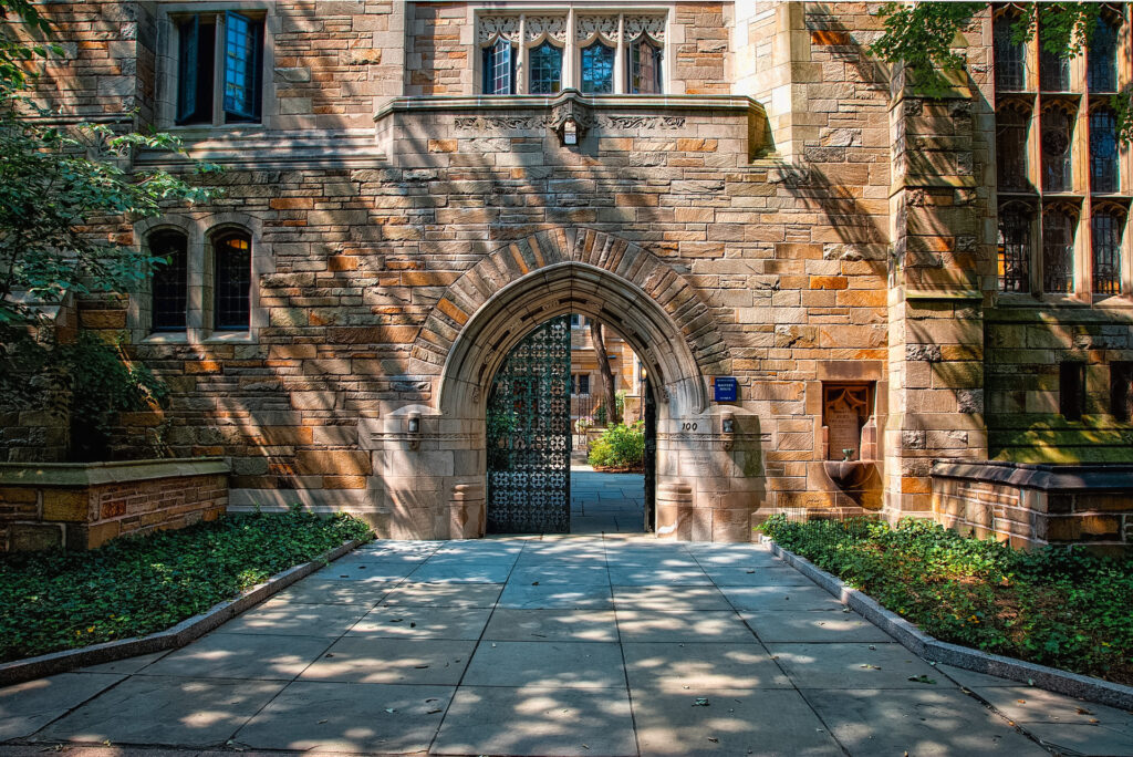 One of the buildings on campus at Yale University in New Haven.