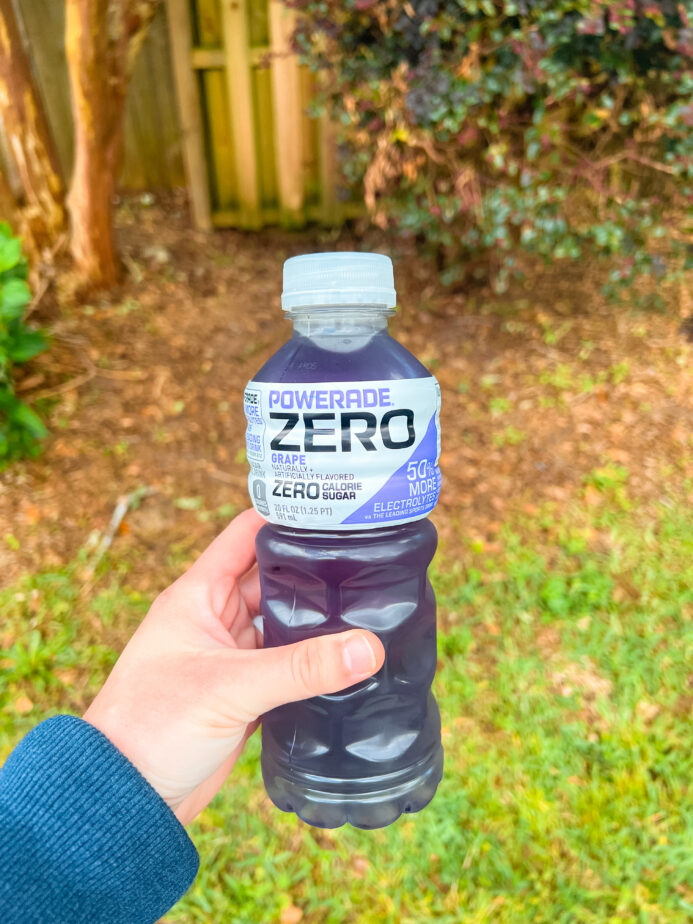 One of the best electrolytes for hiking, Powerade Zero.
