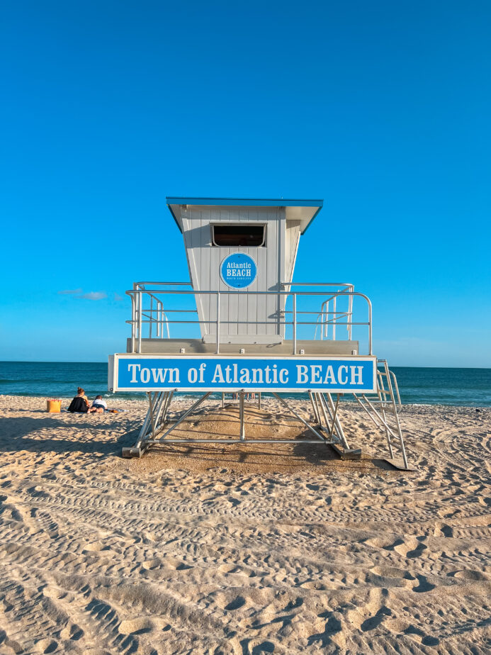 Atlantic Beach, one of the best places to go surf fishing in North Carolina.