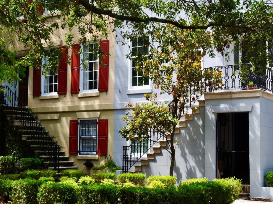 Colorful buildings in Savannah.