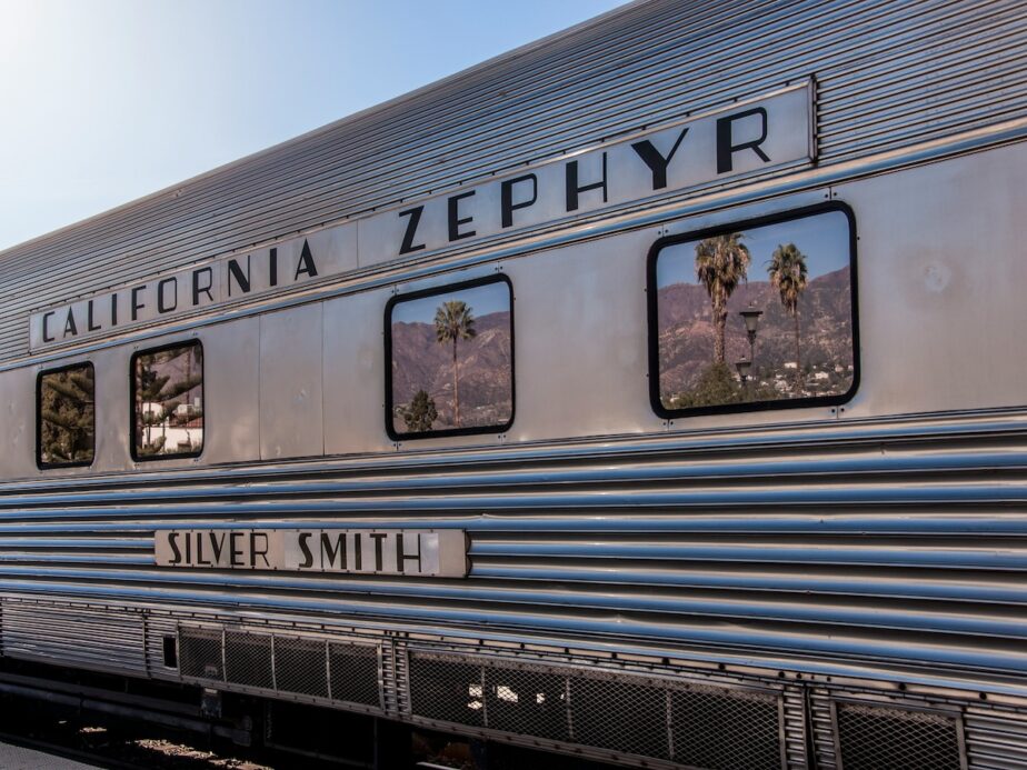 The California Zephyr Amtrak car, one of the most scenic train routes in the U.S.