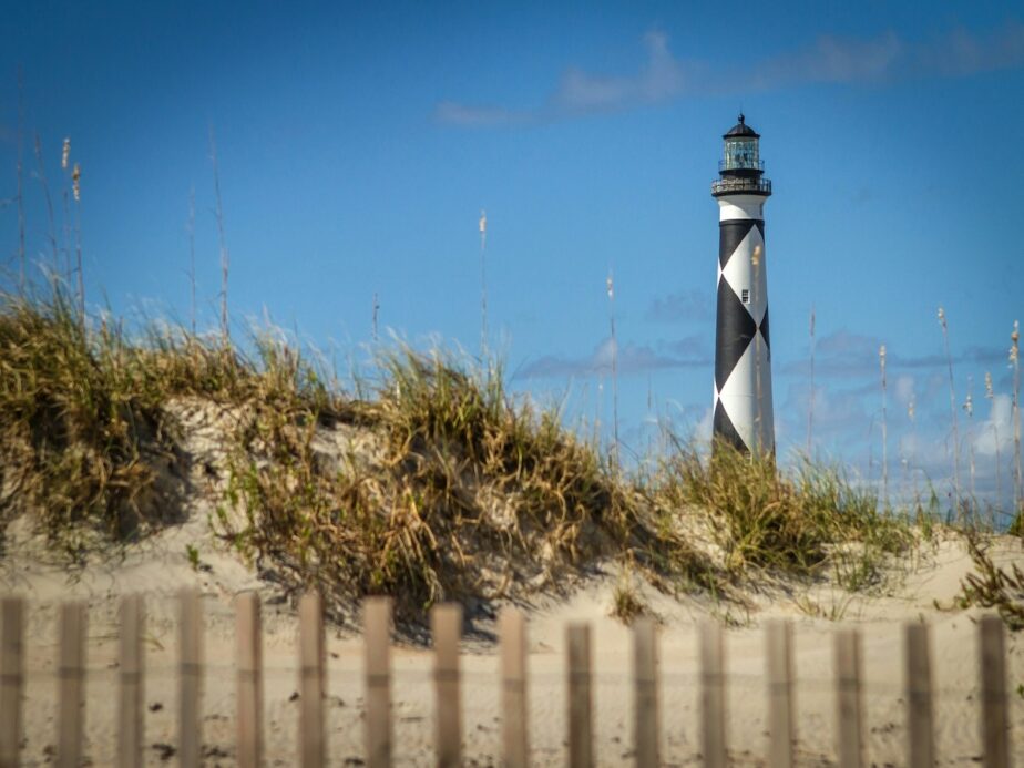 Cape Lookout National Seashore and the lighthouse in the distance.