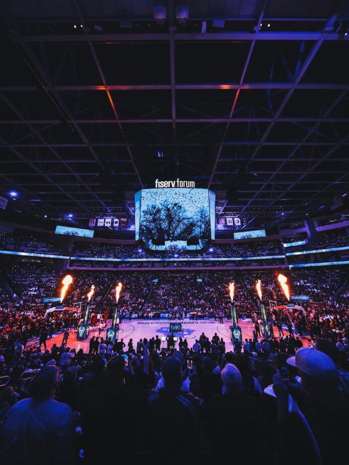 The Milwaukee Bucks Arena in Wisconsin. 