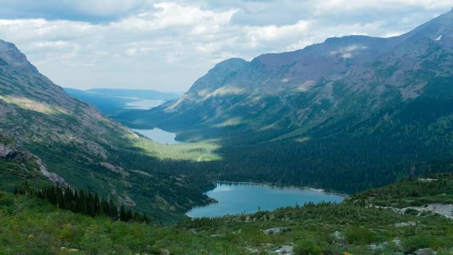 Alpine lakes and mountains in Montana.