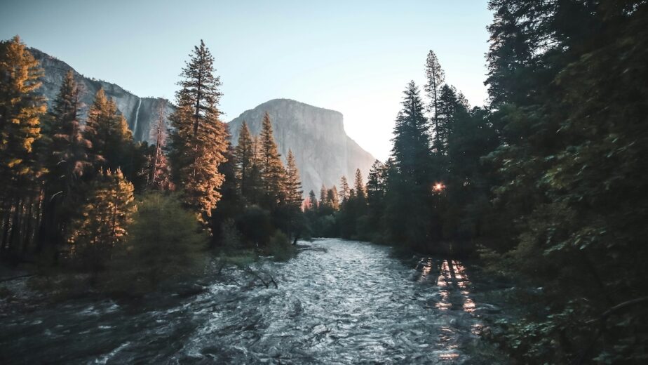 A river in Montana with mountains in the distance. 