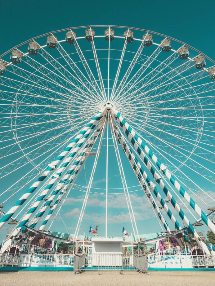 A ferris wheel in Bordeaux, France.