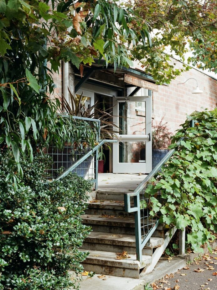 A local shop surrounded by greenery in Eugene, Oregon.