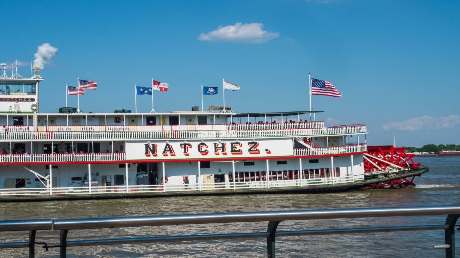 A steamboat in New Orleans.