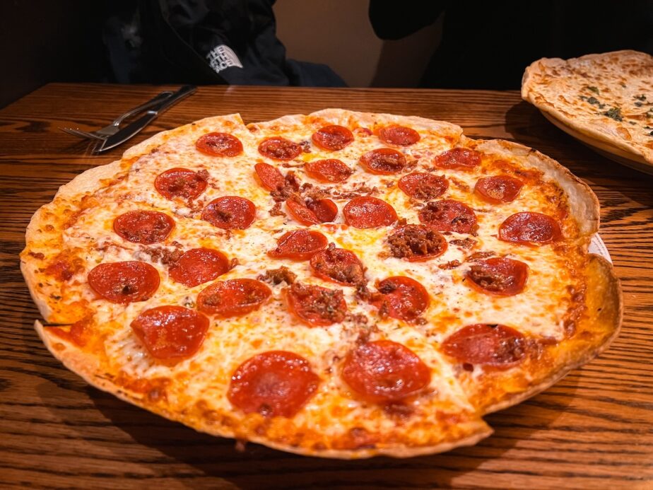 A pepperoni pizza from Waterstone Pizza in Lynchburg.